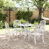 vidaXL Set da Pranzo da Giardino 5 pz Bianco in Alluminio Pressofuso