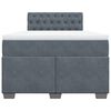 vidaXL Giroletto a Molle con Materasso Grigio Scuro 120x190 cm Velluto