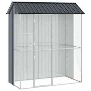 vidaXL Gabbia per uccelli Antracite 215 x 110 x 247 cm Acciaio zincato