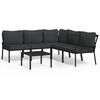 vidaXL Set Salotto da Giardino 6pz con Cuscini Grigi in Acciaio