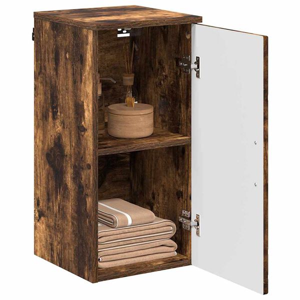 vidaXL Mobile da Bagno con archiviazione Rovere fum&eacute; 30 x 31,5 x 61 cm