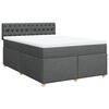 vidaXL Giroletto a Molle con Materasso Grigio Scuro 140x200cm Tessuto
