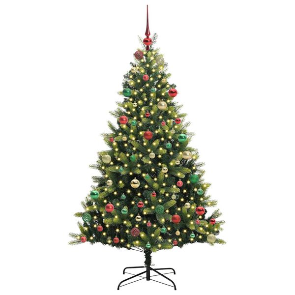 vidaXL Albero di Natale Artificiale a Cerniera con 300 LED 180 cm