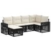 vidaXL Set Divano da Giardino 6 pcs Nero e Bianco Crema polyrattan