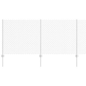 vidaXL Recinzione a maglie con palo 10 x 1 m Acciaio zincato Argento