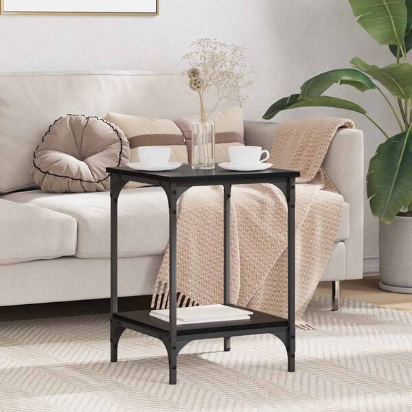 vidaXL Tavolino da salotto Rovere Nero 40 x 40 x 55 cm
