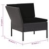 vidaXL Set Divani da Giardino 6 pz con Cuscini in Polyrattan Nero