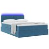 vidaXL Letto con contenitore e LED Blu Scuro 140 x 200 cm Velluto