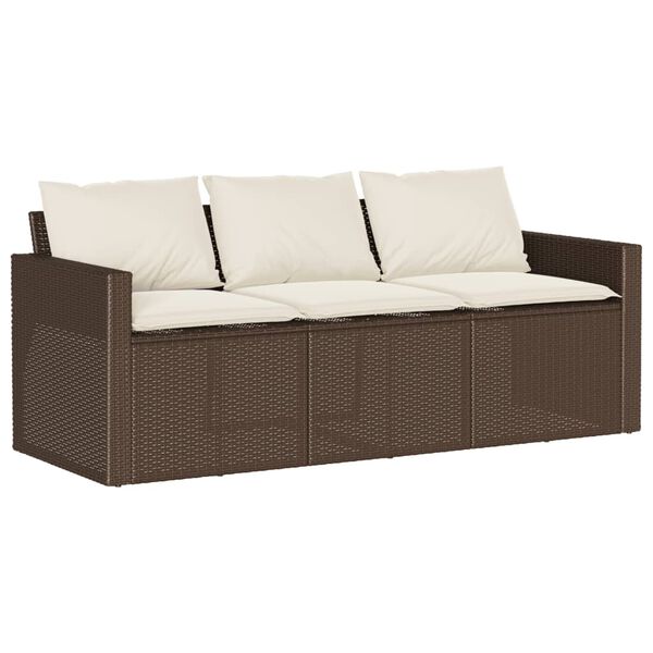 vidaXL Set da Pranzo da Giardino 2pz con Cuscini in Polyrattan Marrone