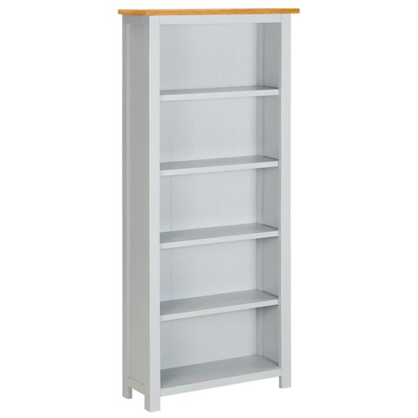 vidaXL Libreria a 5 Ripiani 60x22,5x140 cm in Massello di Rovere