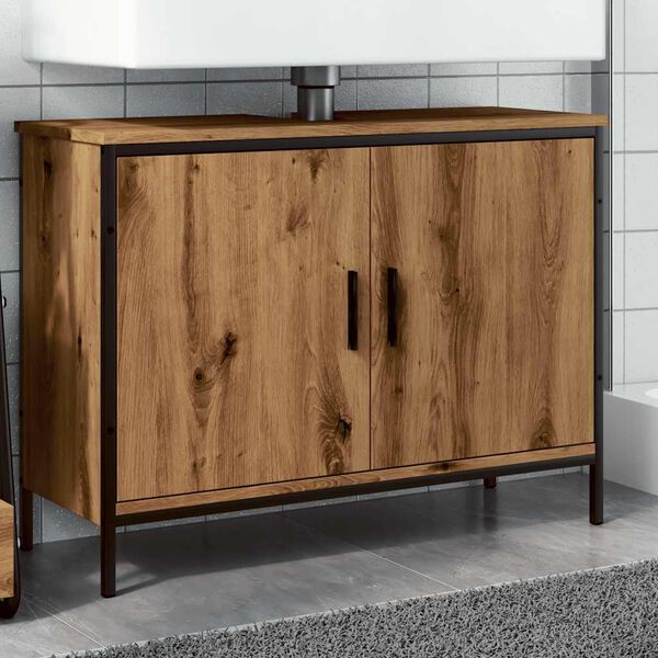 vidaXL Mobile Sottolavabo Rovere 80x30x60 cm Legno Multistrato