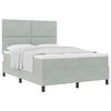 vidaXL Letto a molle con materasso Grigio chiaro 140 x 190 cm Velluto