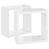 vidaXL Mensole Parete a Cubo 2 pz Bianco Lucido 30x15x30 cm