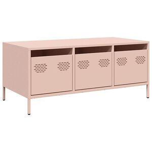 vidaXL Tavolino Rosa 101,5x50x43,5 cm in Acciaio Laminato a Freddo