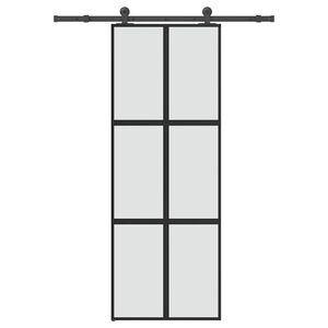 vidaXL Porta Scorrevole Ferramenta 76x205 cm Vetro Temperato Alluminio