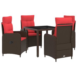 vidaXL Set da pranzo per esterni 5 pz polyrattan
