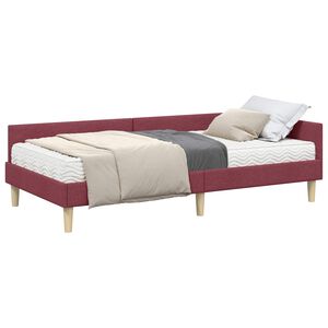vidaXL Struttura Letto Angolare con Materasso 2 pz Rosso Vino