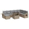 vidaXL Set Divano da Giardino 9 pz con Cuscini Beige in Polyrattan