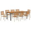 vidaXL Set da Pranzo per Giardino 9 pcs Beige e Marrone polyrattan