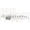 vidaXL Giroletto con Testiera Bianco Small Double Legno Massello
