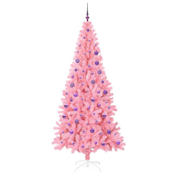 vidaXL Albero di Natale con 300 LED con supporto Rosa 180 cm PVC