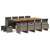 vidaXL Set da Pranzo da Giardino 13pz con Cuscini Grigio in Polyrattan