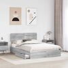 vidaXL Letto con Contenitore con testiera Grigio Sonoma 160 x 200 cm