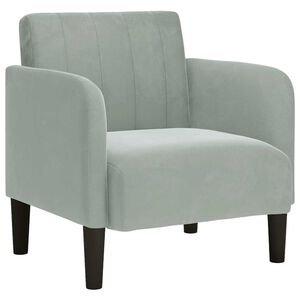 vidaXL Divano Sedia con Braccioli Grigio Chiaro 54 cm in Velluto