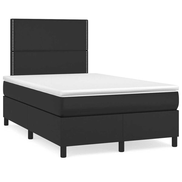 vidaXL Letto a Molle con Materasso e LED Nero 120x190 cm in Similpelle
