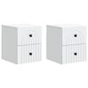 vidaXL Mobiletto da notte a muro 2 pcs Bianco 33 x 34,5 x 40 cm