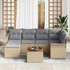 vidaXL Set Divano da Giardino 7 pcs Beige e Grigio Chiaro polyrattan