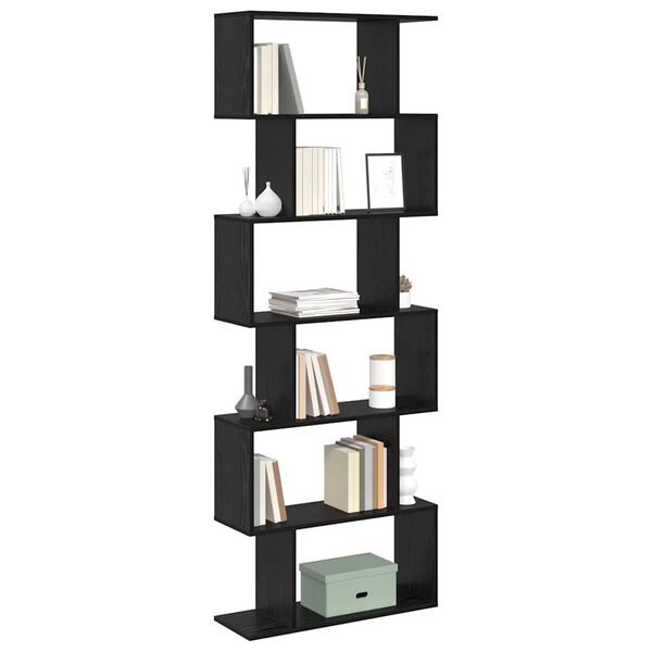 vidaXL Armadio per Libri Rovere Nero 70 x 24 x 193,5 cm