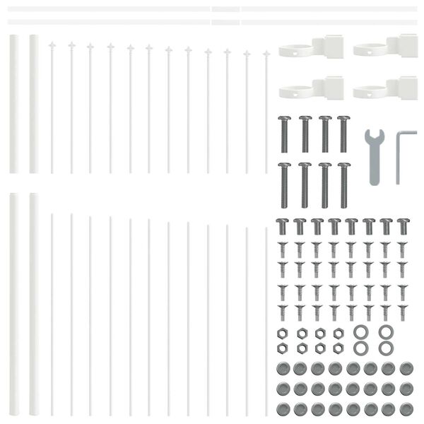 vidaXL Recinzione per Giardino Bianco 170 x 165 cm