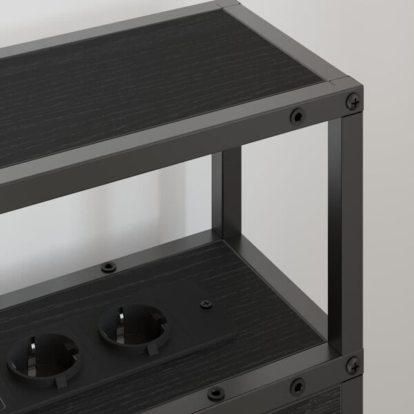 vidaXL Testata contenitore Rovere nero 80 cm Legno multistrato