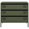 vidaXL Credenza Verde Oliva 68x39x58,5 cm in Acciaio Laminato a Freddo
