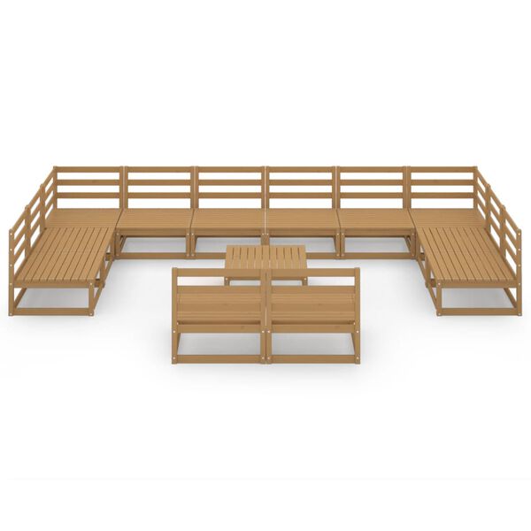 vidaXL Set Divani da Giardino 13 pz in Legno Massello di Pino