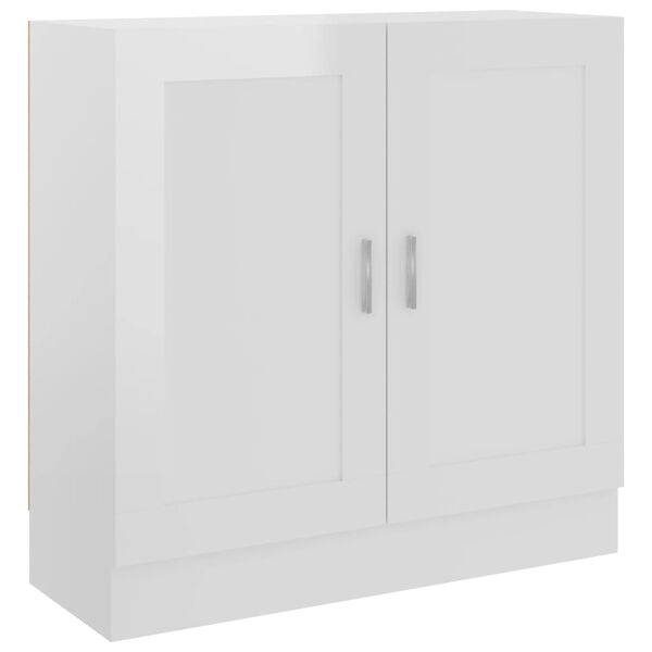 vidaXL Libreria Bianco Lucido 82,5x30,5x80 cm in Legno Multistrato