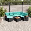 vidaXL Set Divani da Giardino 8 pz con Cuscini Nero in Polyrattan