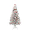 vidaXL Albero di Natale con 150 LED con supporto Argento 120 cm PET