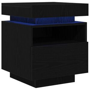 vidaXL Armadio da Notte con cassetto Rovere Nero 40 x 39 x 48,5 cm