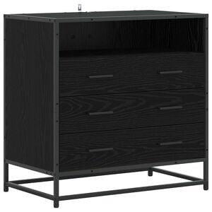 vidaXL Mobile con Cassetti 3-Cassetto Rovere nero 70 x 41 x 70 cm
