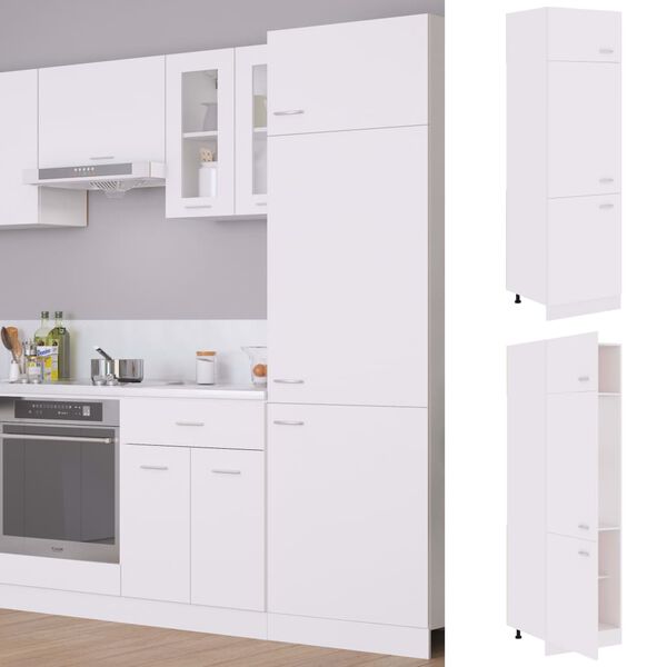 vidaXL Mobile per Frigo “Lyon” Bianco 60x57x207 cm Legno Multistrato