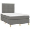 vidaXL Letto a Molle Materasso e LED Grigio Scuro 120x200cm in Tessuto