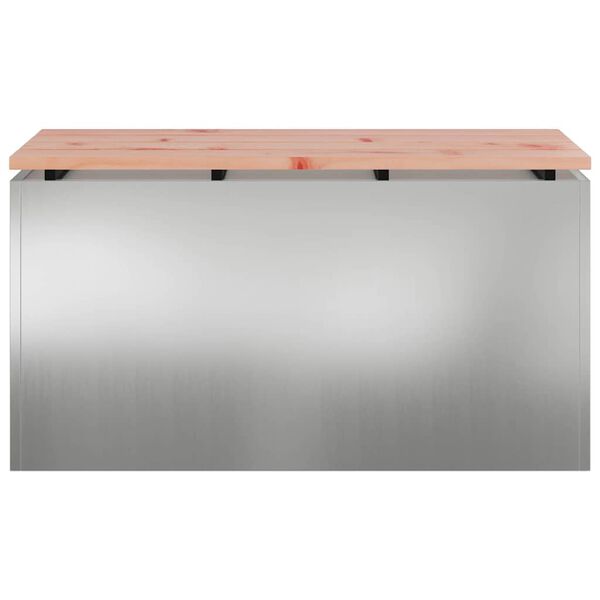 vidaXL Panchina da giardino Argento 80 x 40 x 43 cm Acciaio zincato