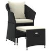 vidaXL Set da Giardino 2 pz con Cuscini Nero in Polyrattan