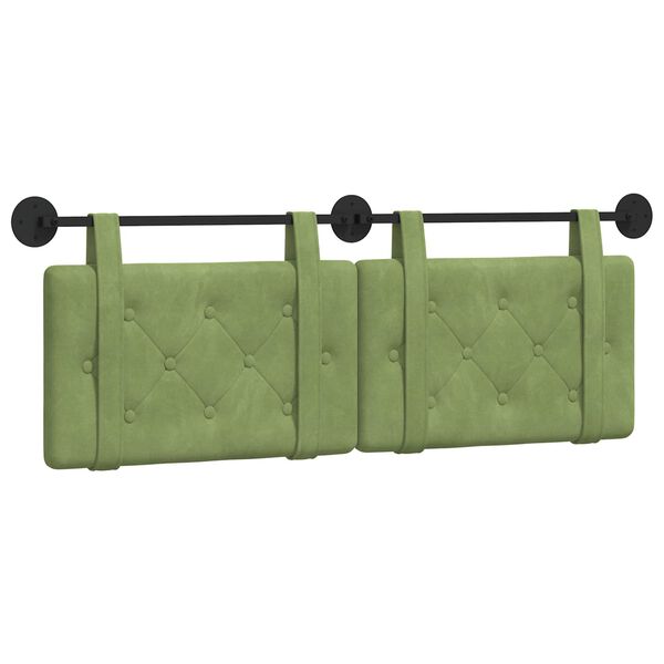 vidaXL Testata appesa Verde chiaro 130 x 55 x 5 cm Velluto
