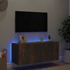 vidaXL Mobile TV a Parete con Luci LED Rovere Fumo 100x35x41 cm
