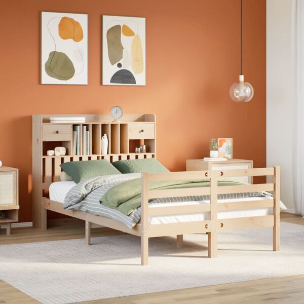 vidaXL Letto Libreria senza Materasso 135x190 cm in Legno di Pino