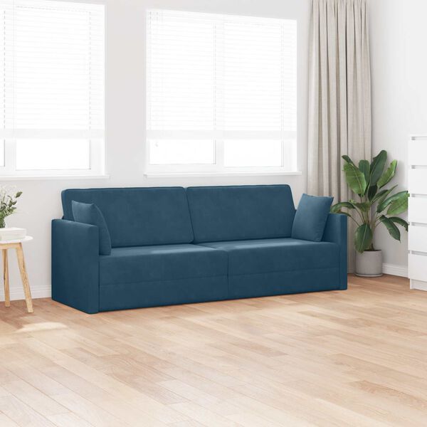 vidaXL Divano-letto da pavimento 200cm Blu Velluto