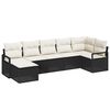 vidaXL Set di divani 7 pz Nero polyrattan